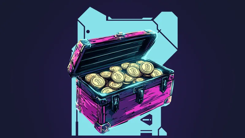 Betory crypto: kist met bitcoinmunten